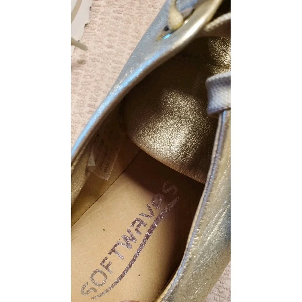 Softwaves metalic gold leather platform sneakers Soft Comfortable Laces EUR 39.5